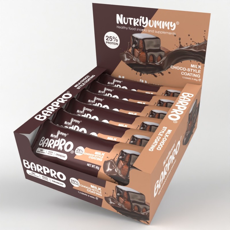 NUTRIYUMMY BARPRO MILK CHOCO 60G x 12 pcs NUTRIYUMMY BARPRO MILK CHOCO 60G x 12 pcs