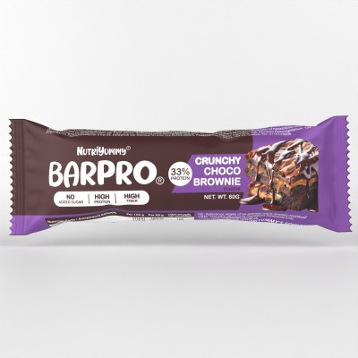 NUTRIYUMMY BARPRO CRUNCHY CHOCO BROWNIE 60G x 12 pcs NUTRIYUMMY BARPRO CRUNCHY CHOCO BROWNIE 60G x 12 pcs