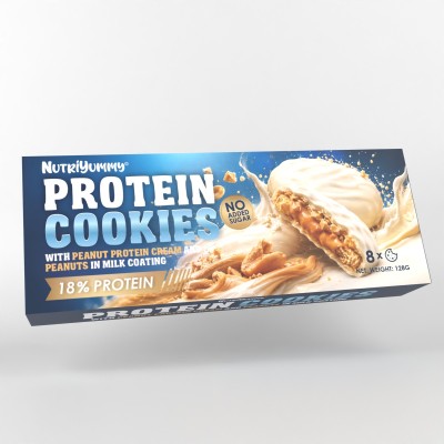 NUTRIYUMMY PROTEIN COOKIES NO ADDED SUGAR WHITE CHOCOLATE 128G