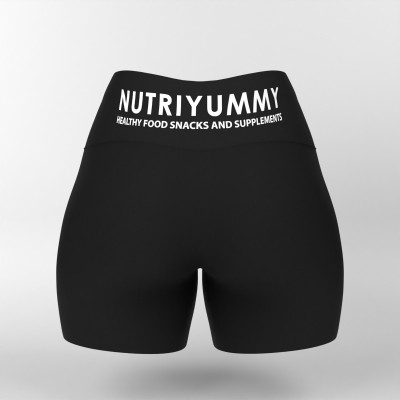 WOMEN’S HIGH-WAISTED SHORTS NUTRIYUMMY BLACK M WOMEN’S HIGH-WAISTED SHORTS NUTRIYUMMY BLACK M