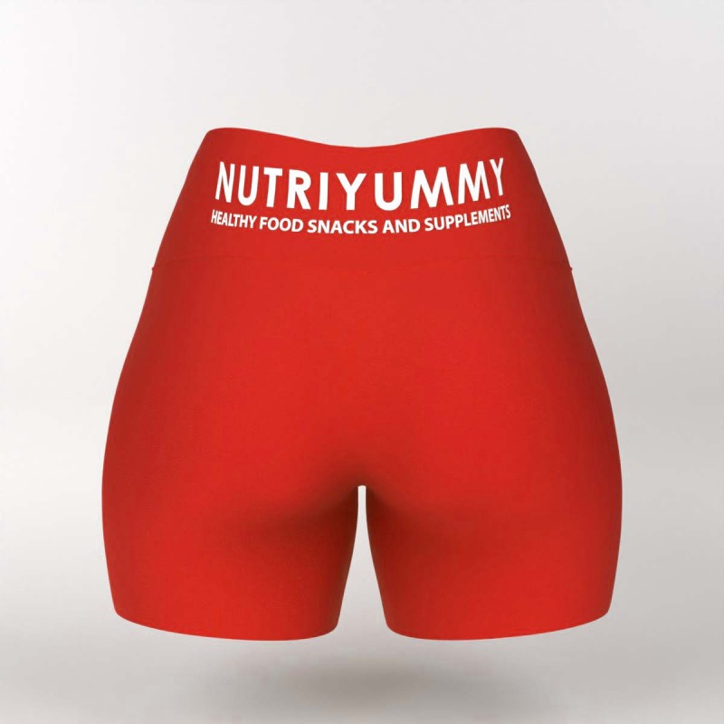 NUTRIYUMMY WOMEN’S HIGH-WAISTED SHORTS NUTRIYUMMY RED S