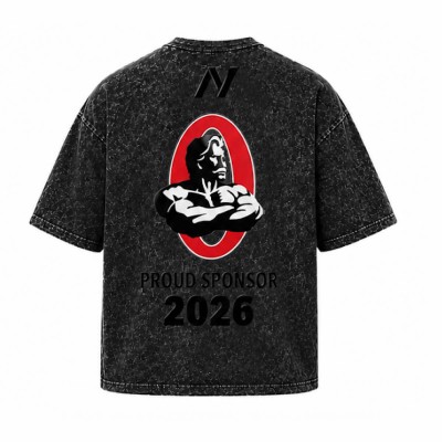 NUTRIYUMMY X MR. OLYMPIA T-SHIRT – BLACK ACID WASH EDITION Μ