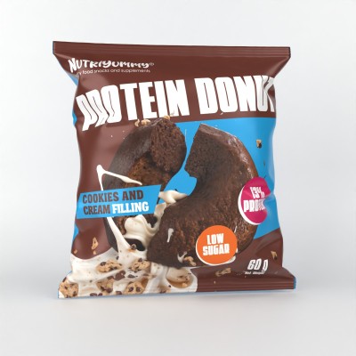 NUTRIYUMMY PROTEIN DONUT COOKIES AND CREAM 60G x 8 pcs NUTRIYUMMY PROTEIN DONUT COOKIES AND CREAM 60G x 8 pcs