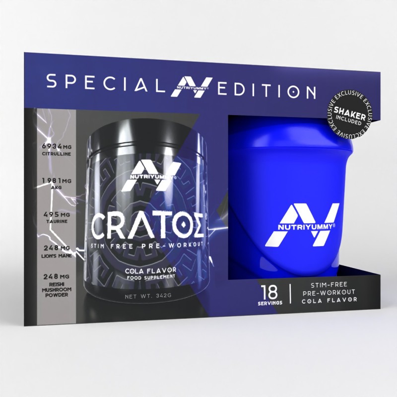 NUTRIYUMMY CRATOS STIM-FREE PREWORKOUT POWDER COLA 342G NUTRIYUMMY CRATOS STIM-FREE PREWORKOUT POWDER COLA 342G