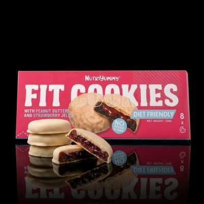 NUTRIYUMMY FIT COOKIES PEANUT BUTTER STRAWBERRY JELLY NO ADDED SUGAR 128G NUTRIYUMMY FIT COOKIES PEANUT BUTTER STRAWBERRY JELLY NO ADDED SUGAR 128G