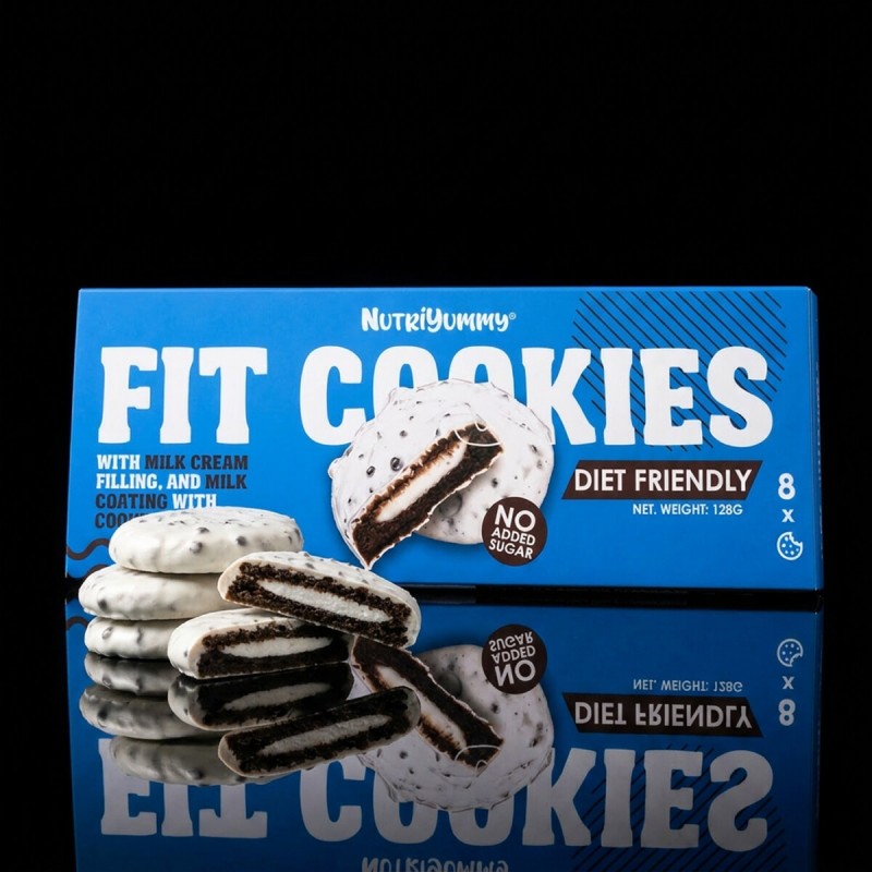 NUTRIYUMMY FIT COOKIES COOKIES & CREAM NO ADDED SUGAR 128G