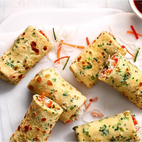 Vinegret Protein Pancake Salad Rolls