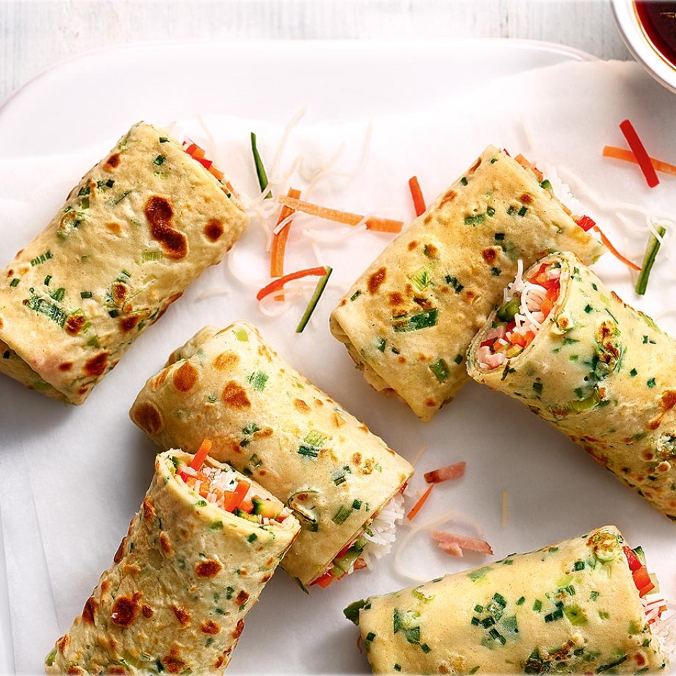 Vinegret Protein Pancake Salad Rolls