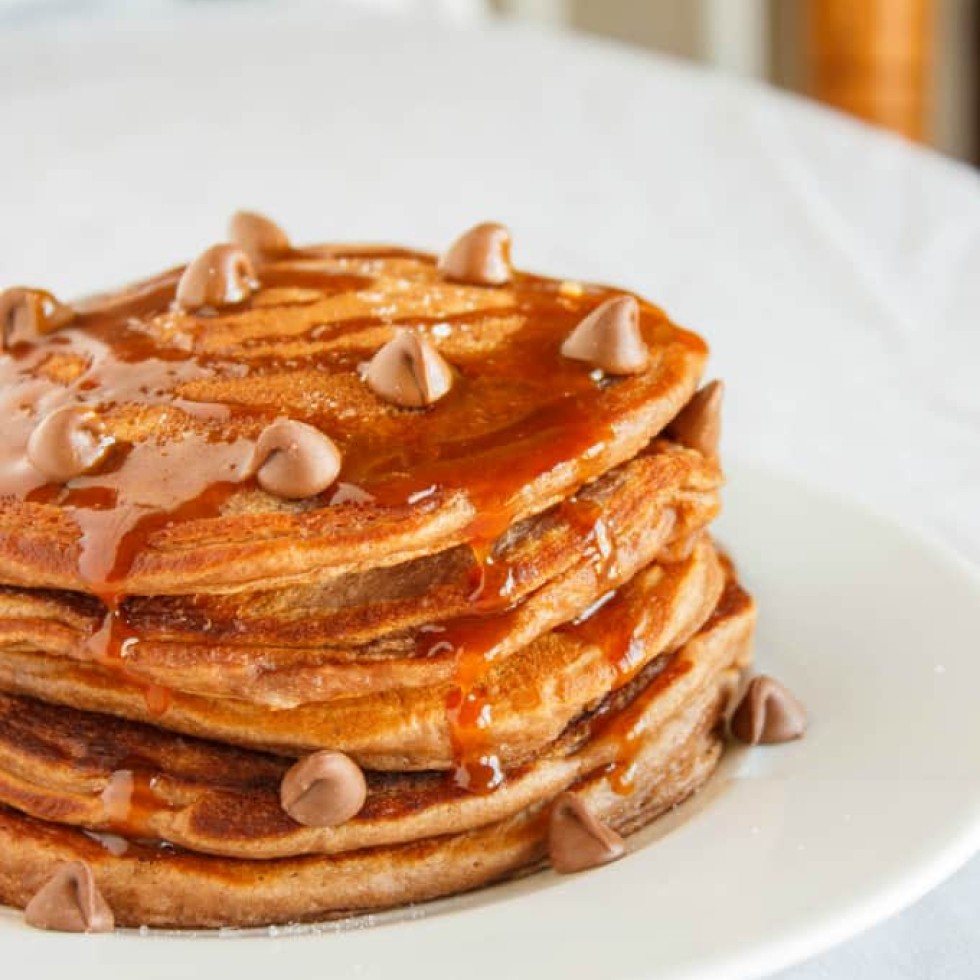 Salted Caramel & Peanut Crunch Protein Pancakes