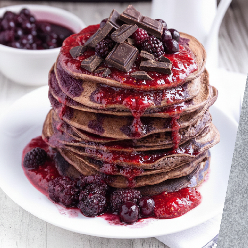 Choco-Berry Protein Pancakes