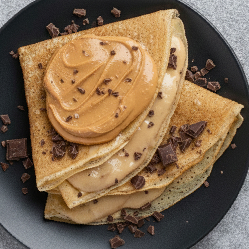 Choco-Peanut Protein Pancakes