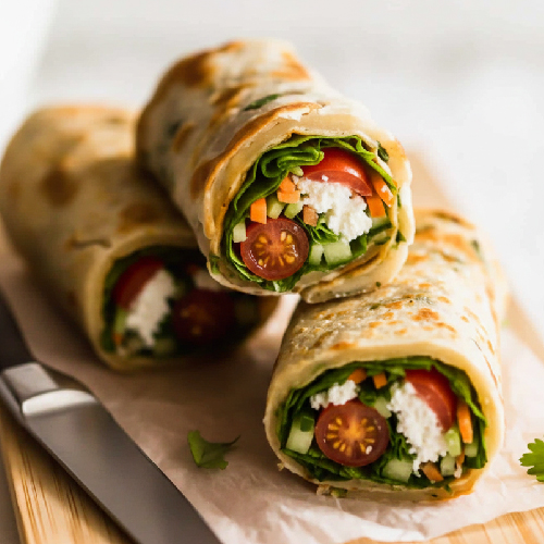 Vinegret Protein Pancake Salad Rolls