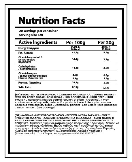 01-NY-0000 Nutrition Facts